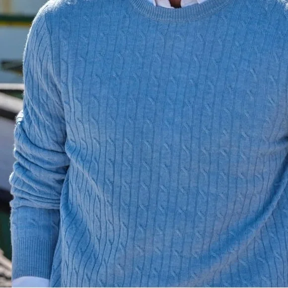Alan Flusser 100% cashmere Blue Crewneck Sweater
